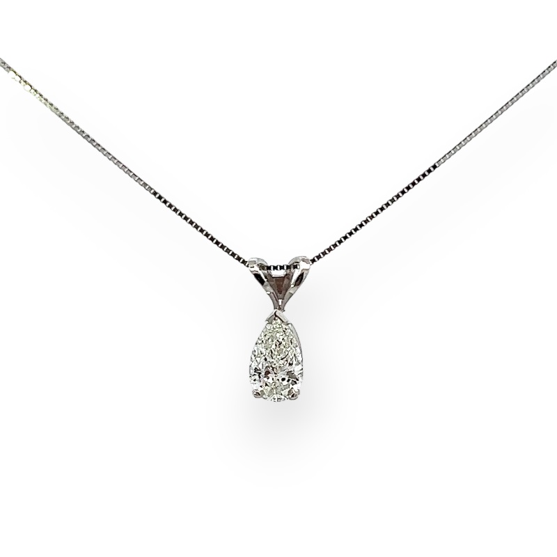 Pear Diamond Solitaire Pendant